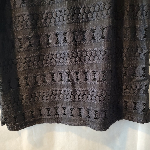 Embroidered Midi Black Dress Short Sleeve Women's Small - Picture 3 of 16